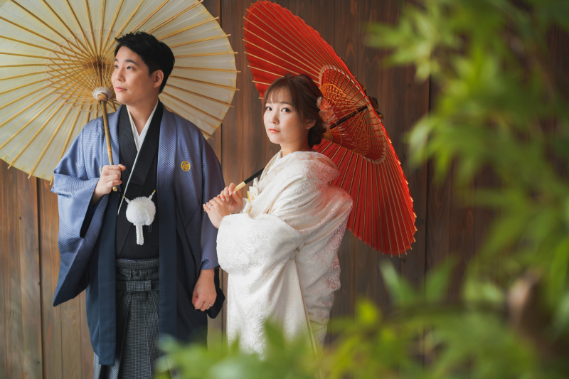 番傘を使って。