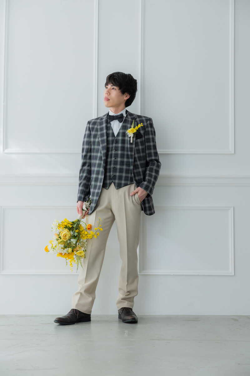 ブーケを持って