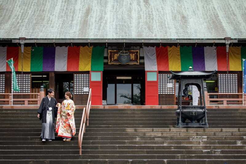歴史ある寺院での和装撮影