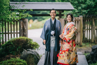 自然の中で残す庭園でのウェディングフォト☆