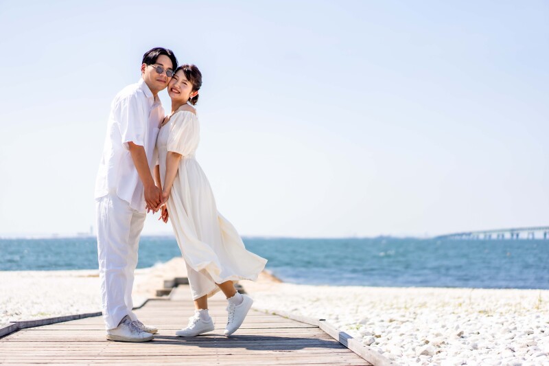 マーブルビーチで私服撮影