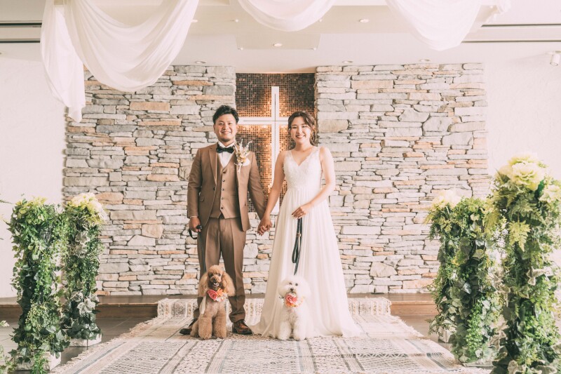 チャペルにもワンちゃんが登場