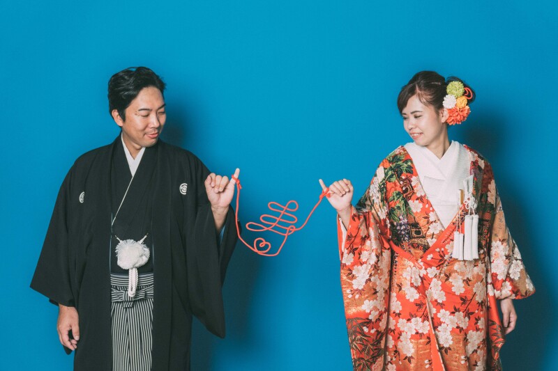 赤い糸で結ばれたおふたり♡