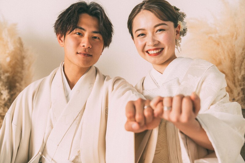 お2人こだわりの指輪も一緒に！