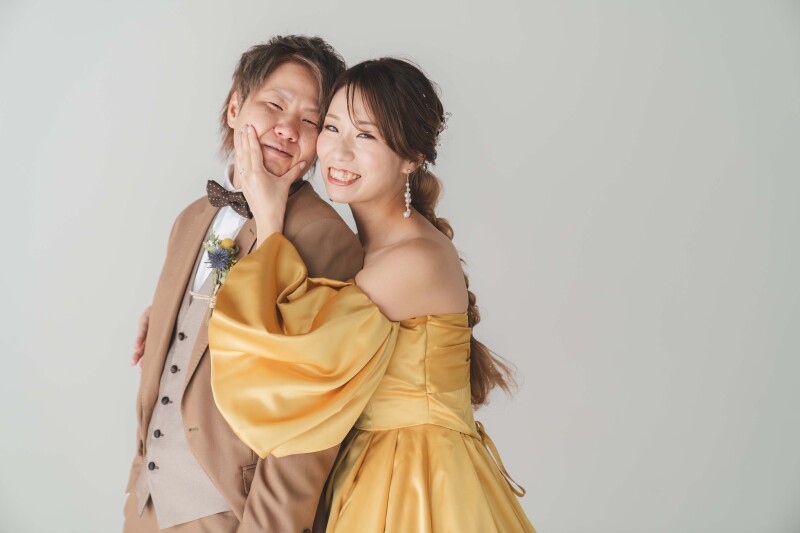 顔寄せショットでラブラブ