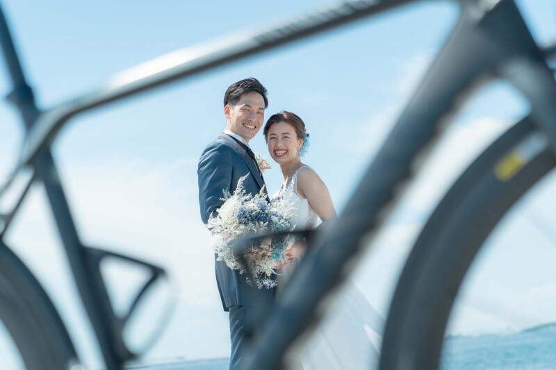 ご持参された自転車と一緒に♪