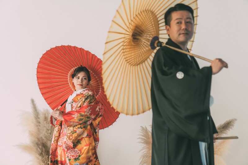 番傘を使ったショット