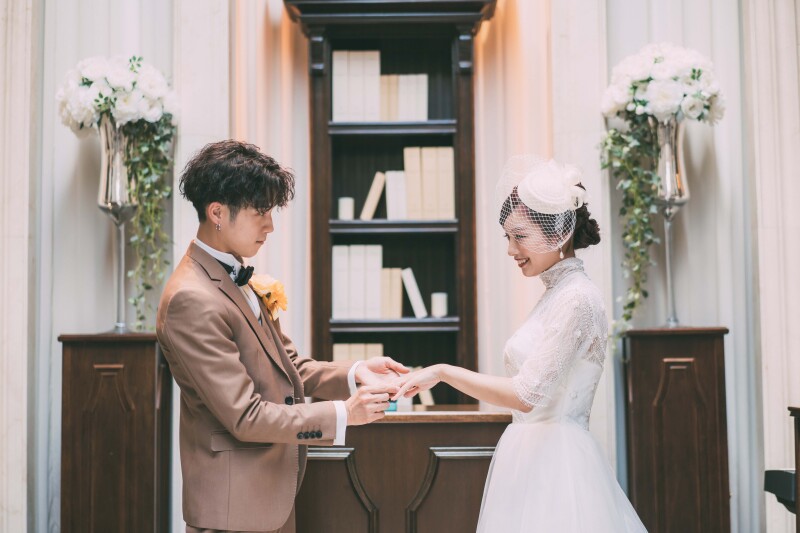 指輪交換のシーン