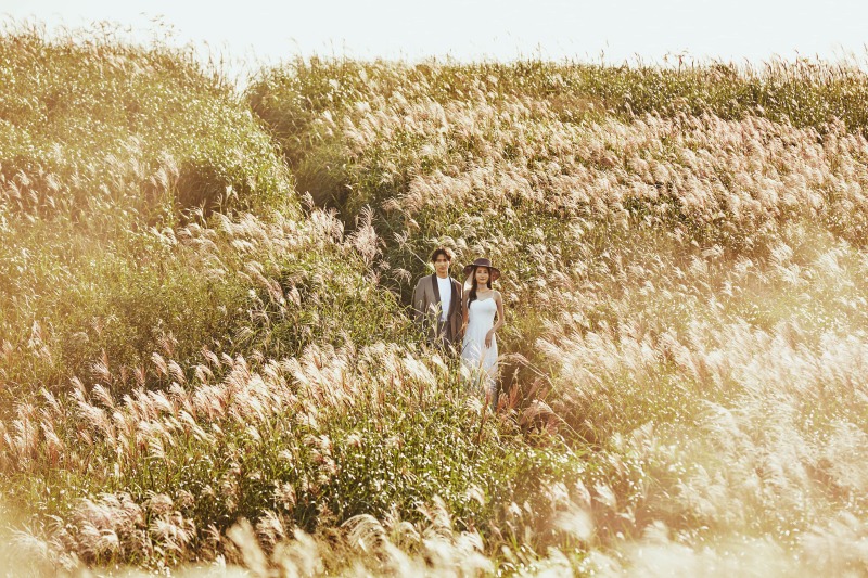 秋ならではのススキに囲まれて