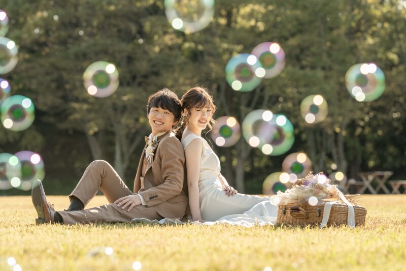 公園×シャボン玉〇