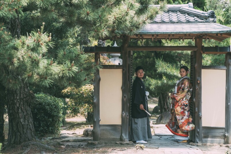 色打掛と紋付で