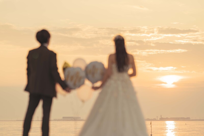 マーブルビーチで夕景フォト✷