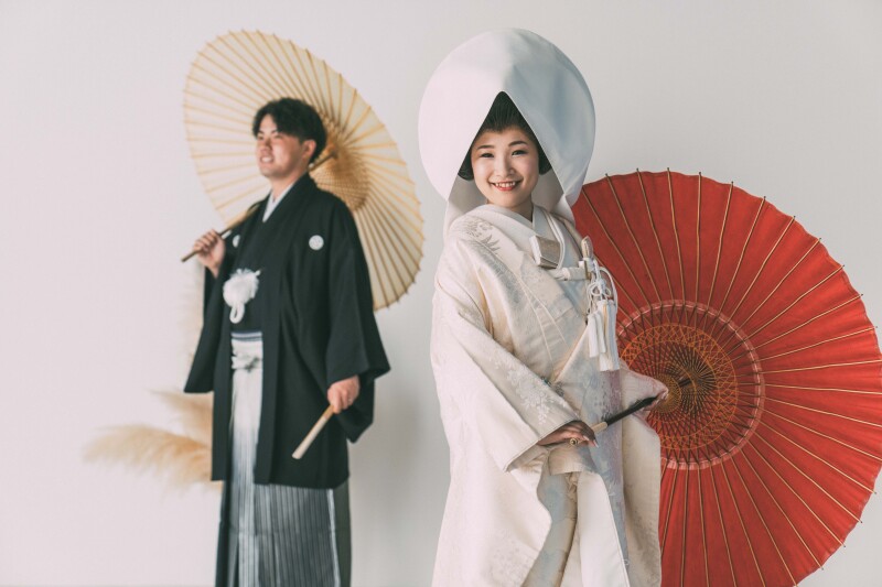 白無垢と紋付で