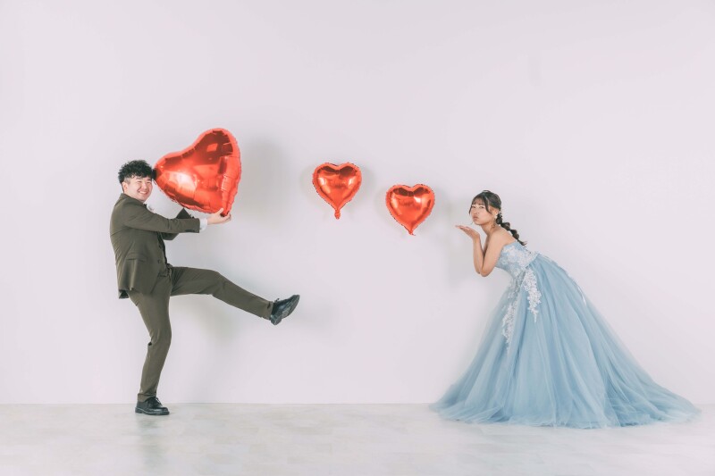 ハート型バルーンを使って♡