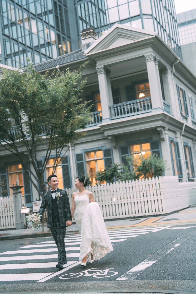 洋装は神戸の旧居留地でのロケ撮影