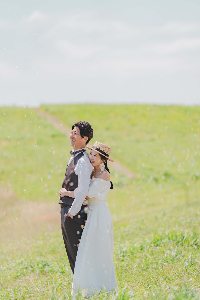 シャボン玉に囲まれて.｡o