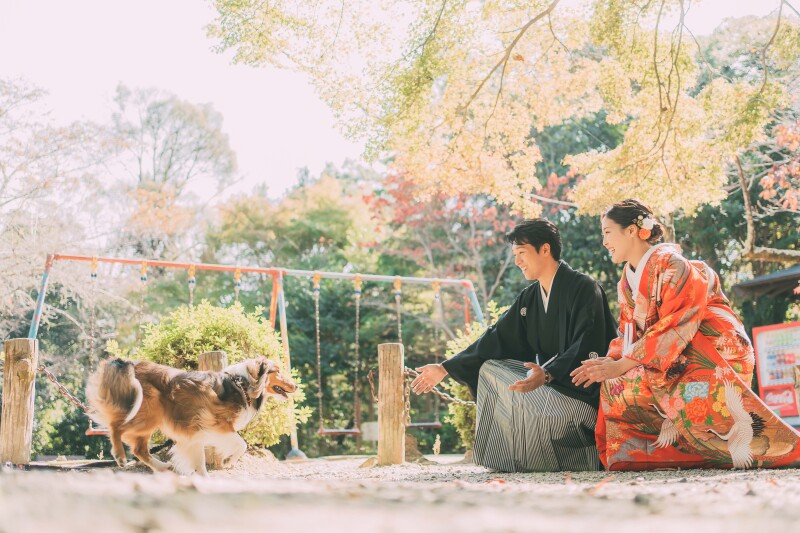 最後はワンちゃんとの風景を一枚に♪