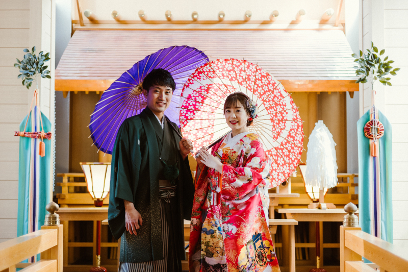 *結婚式場で本番さながらの撮影を*神殿フォトプラン【ベルヴィ郡山館】