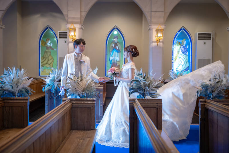 *結婚式場で本番さながらの撮影を*チャペルフォトプラン 洋装1着【ベルヴィ郡山館】