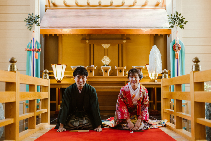 *結婚式場で本番さながらの撮影を*神殿フォトプラン【ベルヴィ郡山館】