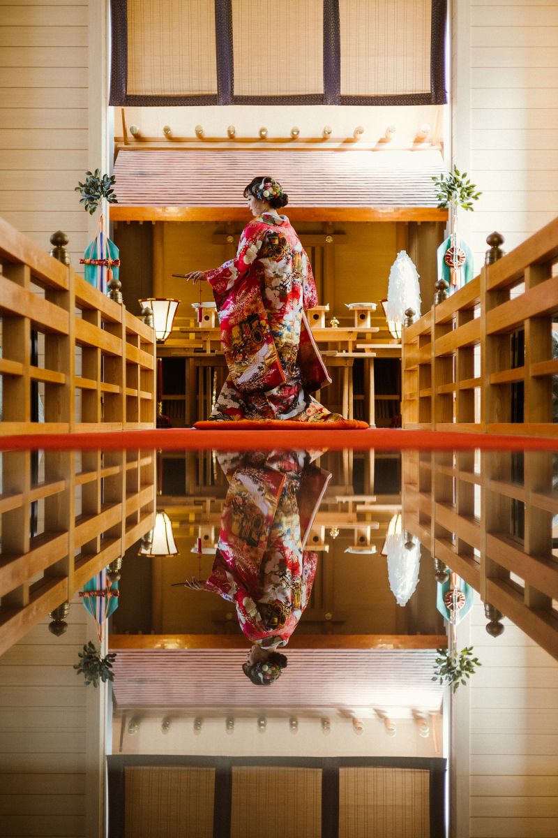 *結婚式場で本番さながらの撮影を*神殿フォトプラン【ベルヴィ郡山館】