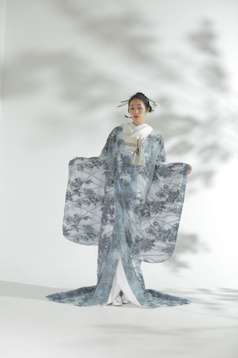 レース打掛　ブルー