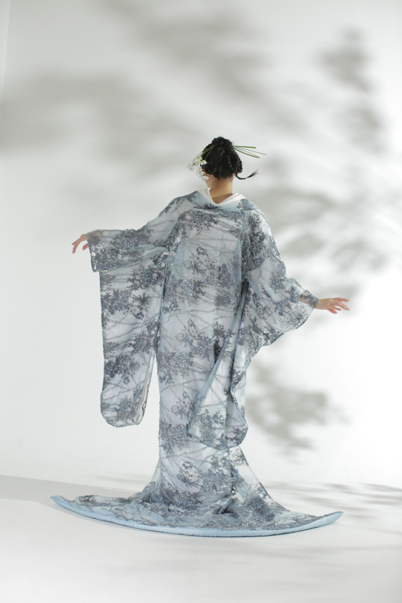 レース打掛　ブルー