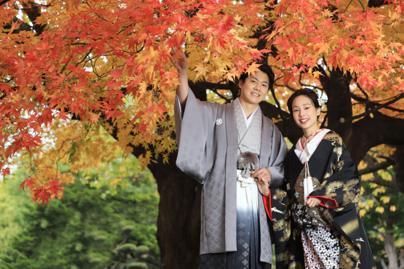 和装での紅葉もとても人気があります。