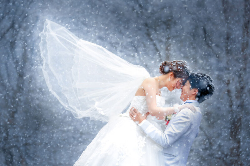 ベールが翼になる2度と撮れない瞬間