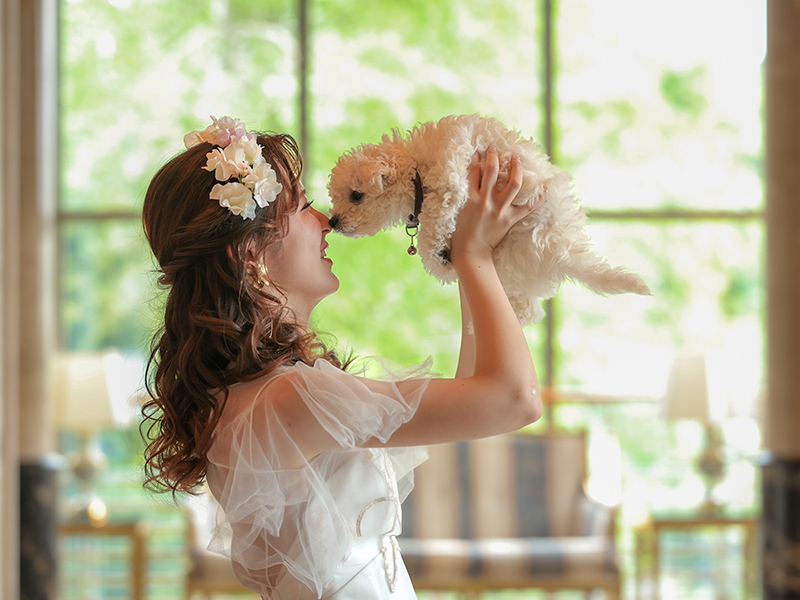 【ペットと一緒に】ロケとスタジオ両方撮影◆データ50カット+アクセサリー小物がフリーチョイス