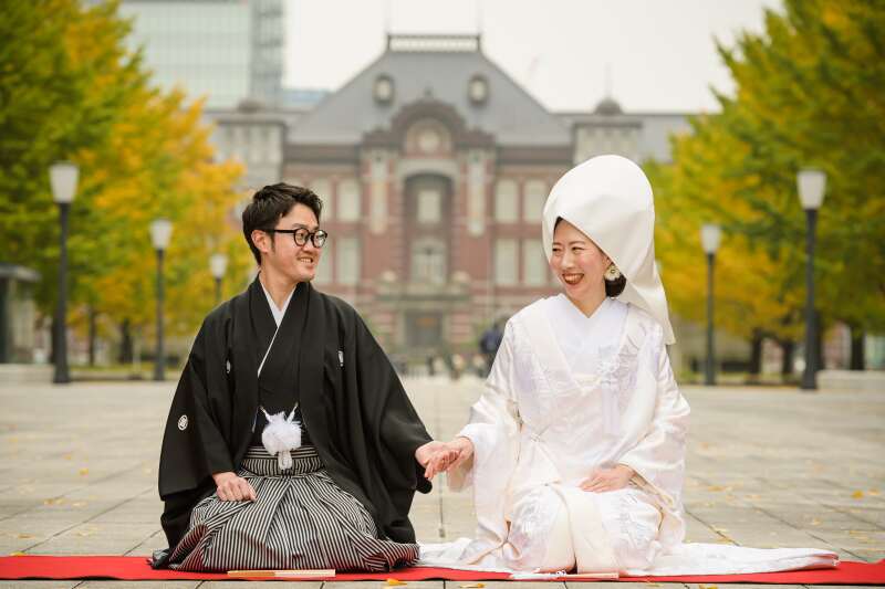 白無垢×東京駅