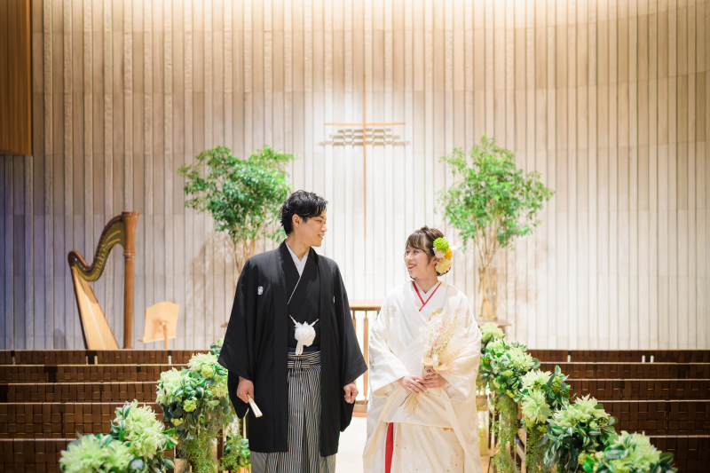 白無垢が映える静謐な空間