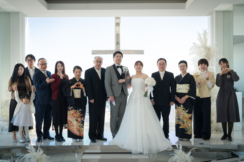 家族が並ぶ瞬間