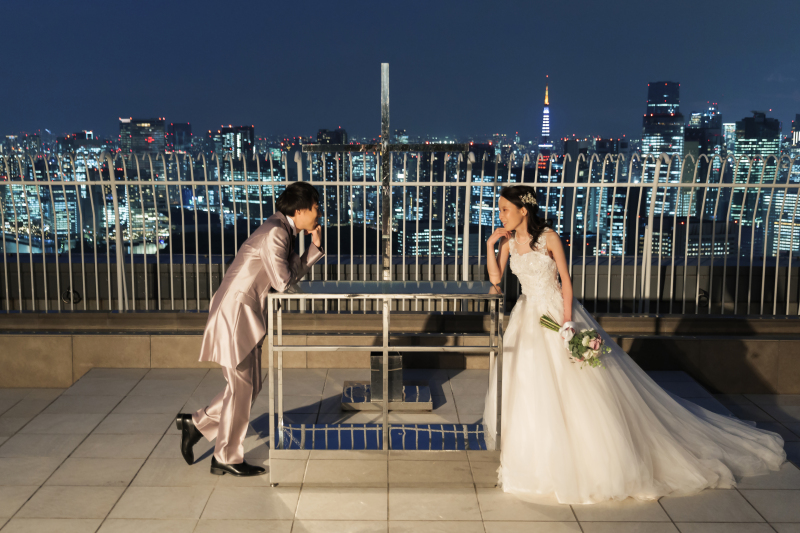 洋装×チャペル・夜景ロケーション