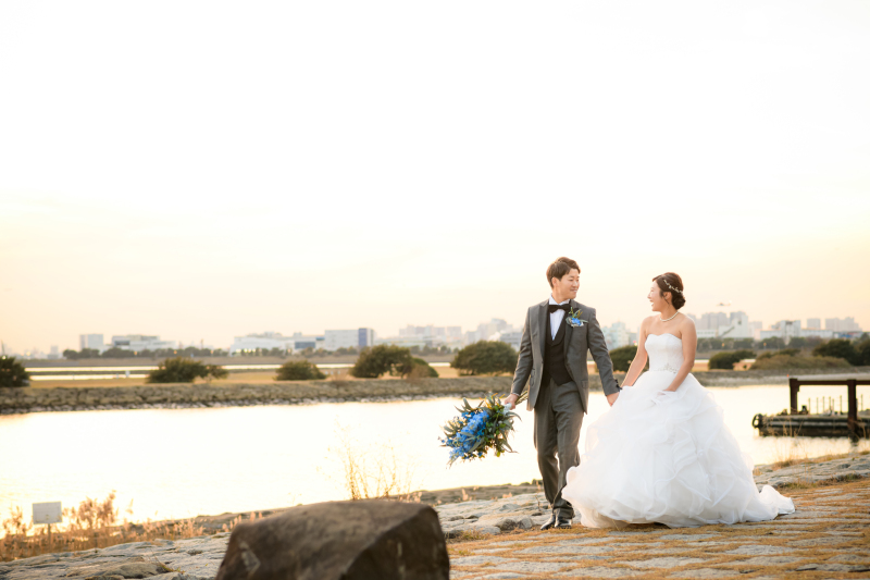 夕陽に照らされて