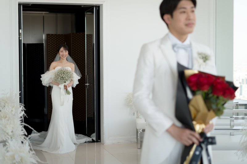 チャペルに響く新婦の優しい足音