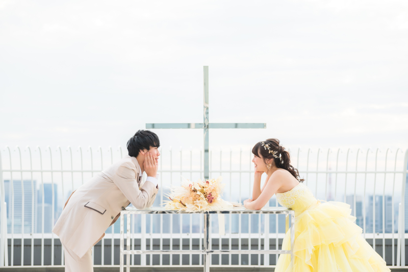 オープンエアのチャペルで。