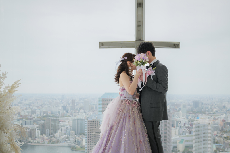 カラードレス×チャペルフォト