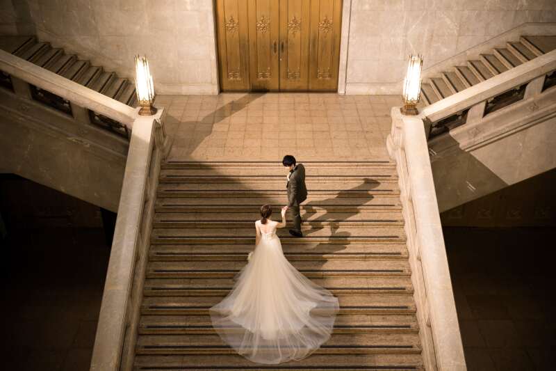 大階段でドラマチック撮影♪