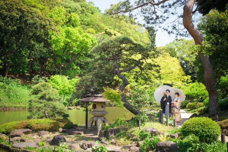 【肥後細川庭園撮影プラン】上質色打掛×袴【レタッチ済100カット以上全データ付き】