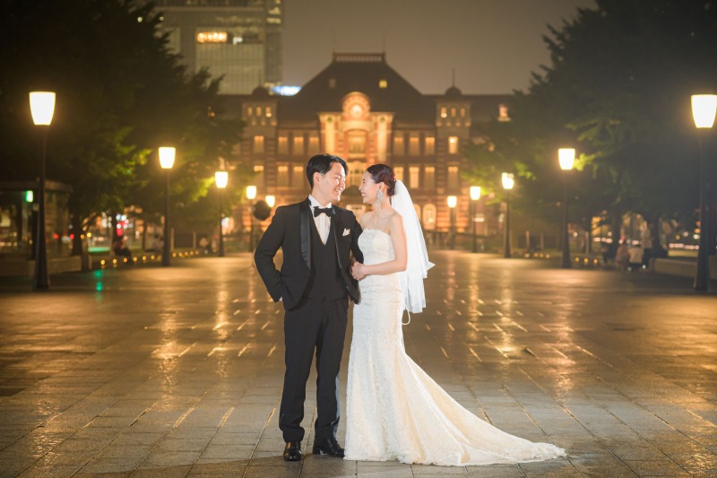 【東京駅撮影プラン】上質ウェディングドレス×タキシード【100カット以上全データ】