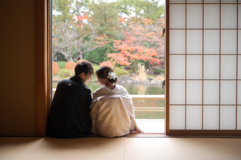 【和装*紅葉ロケーションフォト】新郎新婦和装1着ずつ,ヘアメイク,データ100カット,全データレタッチ付き,移動費,撮影申請費込