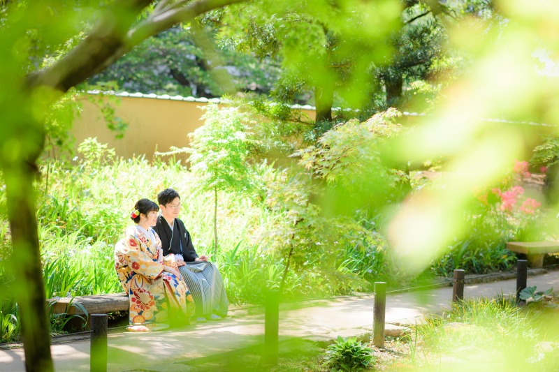 【肥後細川庭園撮影プラン】上質色打掛×袴【レタッチ済100カット以上全データ付き】