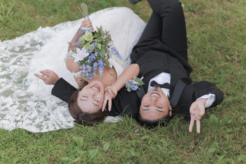 【新緑ロケーションフォト】上質ドレス×タキシード,ヘアメイク,データ100枚,移動費,撮影申請費込