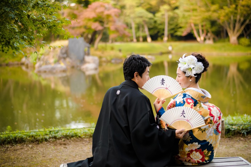【小石川後楽園撮影プラン】上質色打掛×袴【レタッチ済100カット以上全データ付き】
