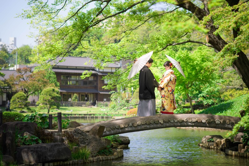 【肥後細川庭園撮影プラン】上質色打掛×袴【レタッチ済100カット以上全データ付き】