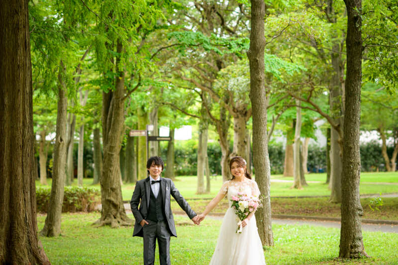 【水元公園撮影プラン】洋装1着ずつ,ヘアメイク,データ100枚,移動費,撮影申請費込