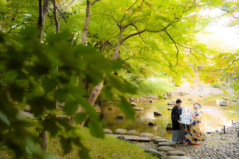 【小石川後楽園撮影プラン】上質色打掛×袴【レタッチ済100カット以上全データ付き】