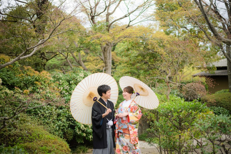 【平成庭園庭園撮影プラン】上質色打掛×袴【レタッチ済100カット以上全データ付き】