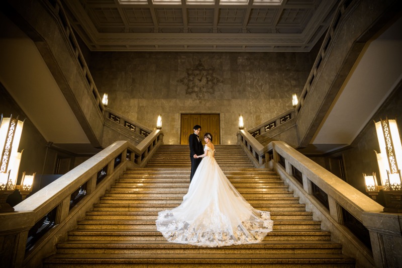 【※申請料込み!国立博物館撮影プラン】上質ウェディングドレス×タキシード【レタッチ済100カット以上全データ付き】